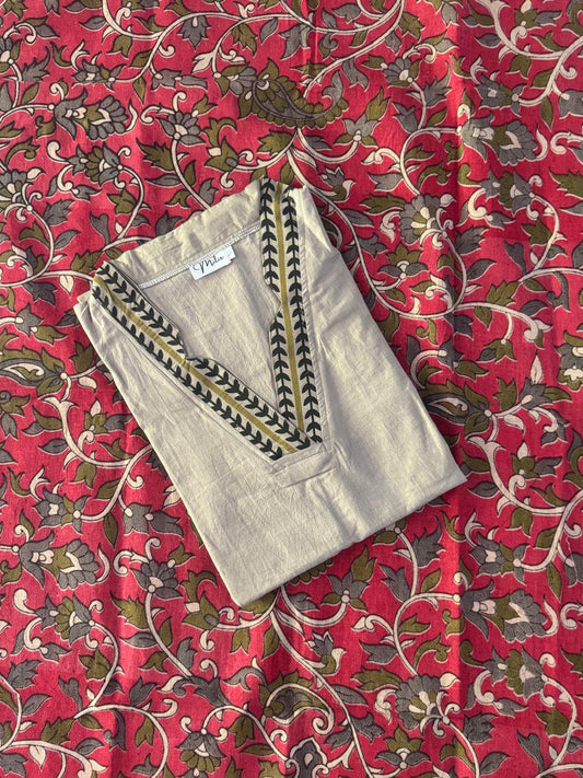 GREY KURTI DUPATTA SET