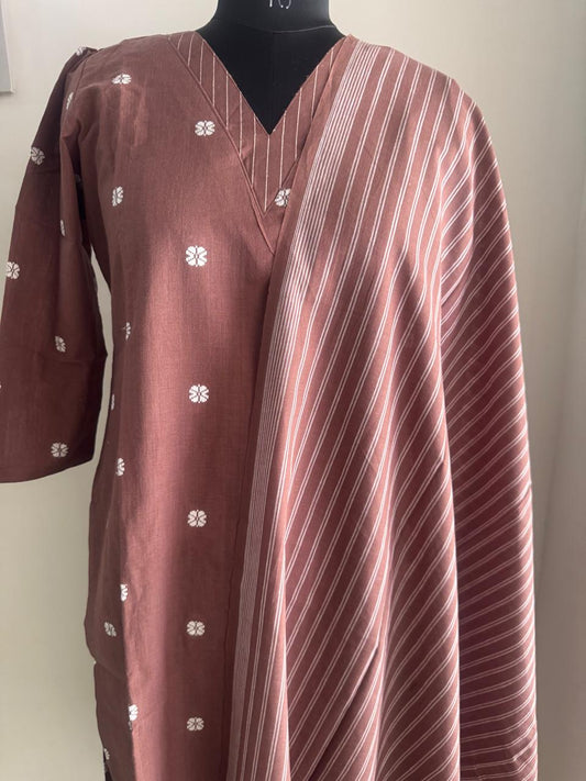 CHOCO BROWN COTTON SUIT