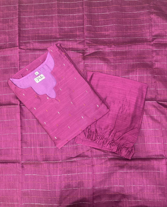 PINKY PINK RAW SILK SUIT