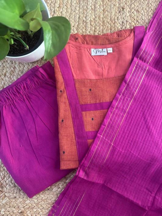 FANTA ORANGE MANGALGIRI SUIT