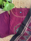 WINE AJRAKH COTTON SUIT