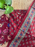 MAROON ANGHRAKA COTTON SUIT