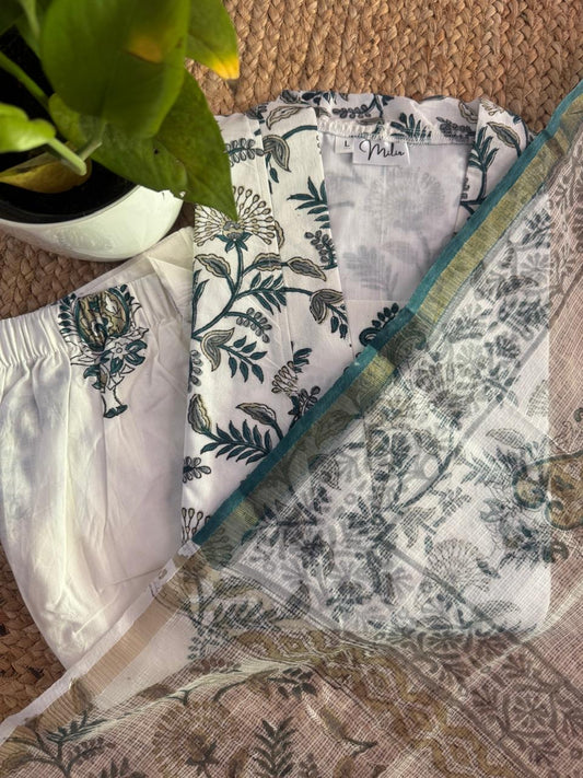 NARAYANNN CHECKED RAW SILK SUIT