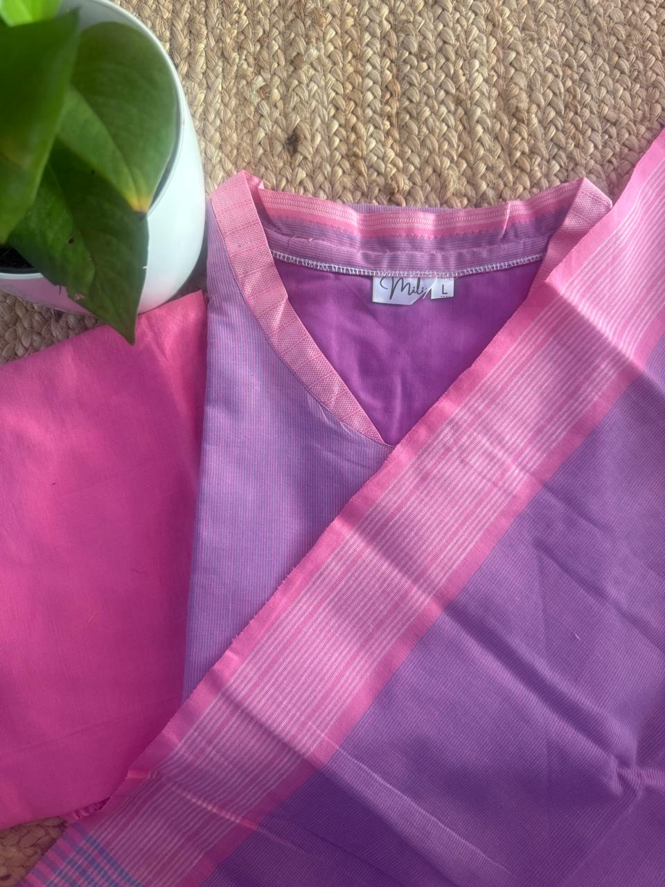 LAVENDER HANDLOOM COTTON SUIT