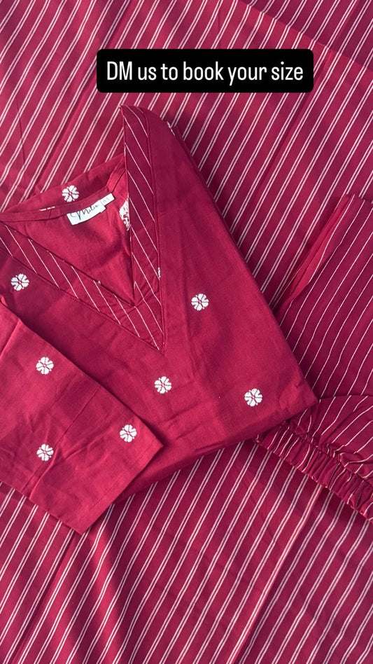 NARUMUGAI MAROON SUIT