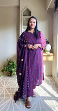 PURPLE DROPS COTTON SUIT