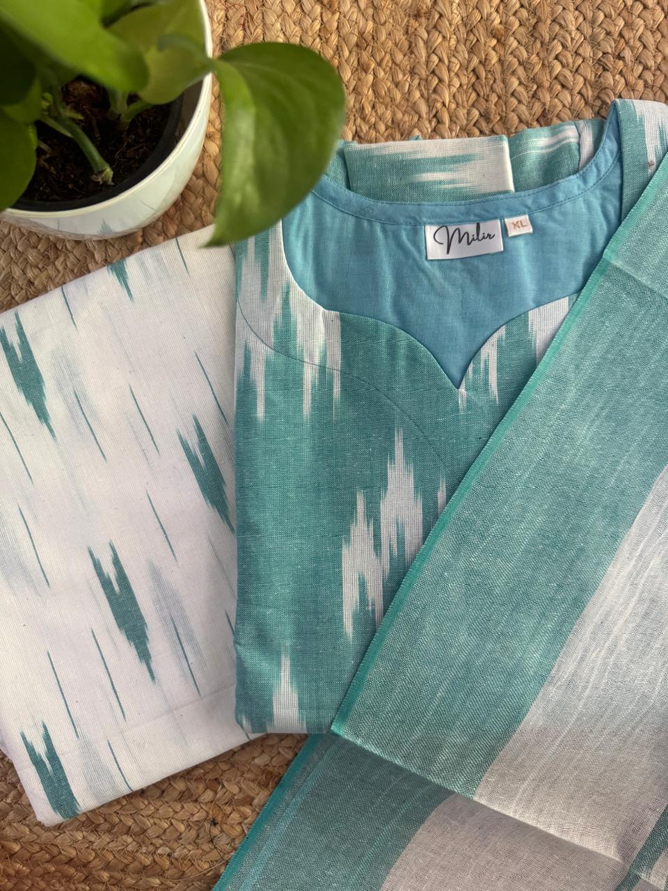 AQUAMARINE IKKAT SUIT