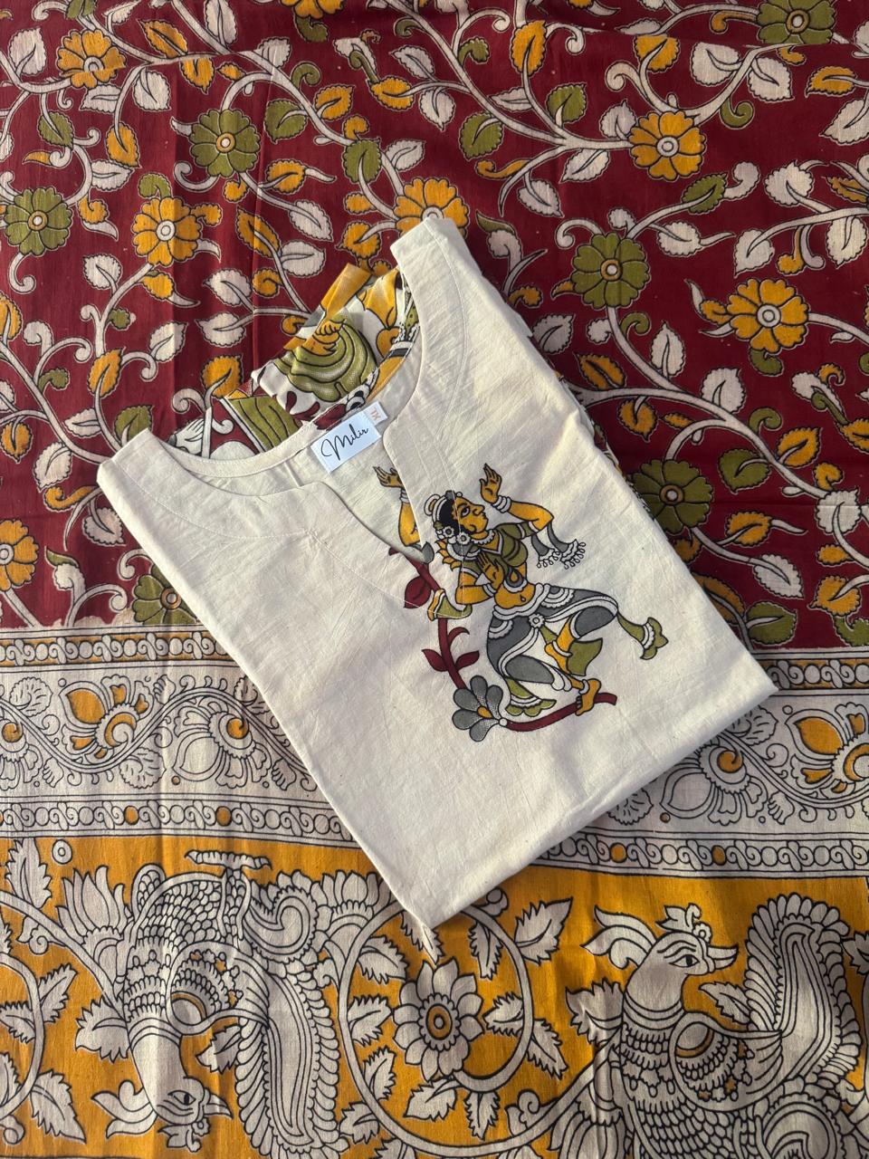 BEIGE KURTI DUPATTA SET