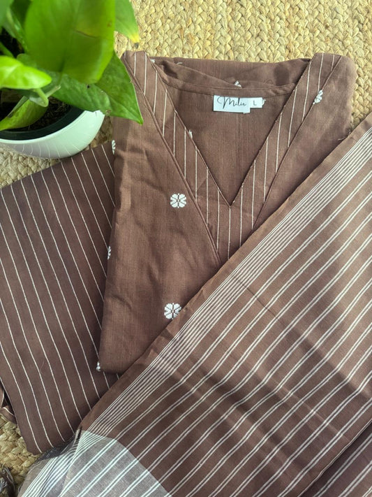 CHOCO BROWN COTTON SUIT