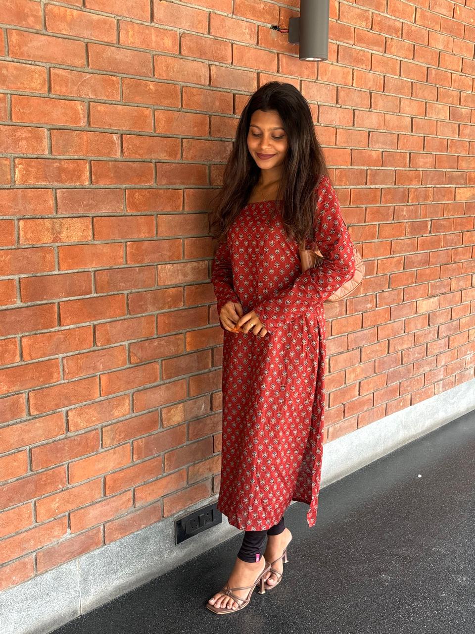 AJRAKH BACK KNOTTED KURTI