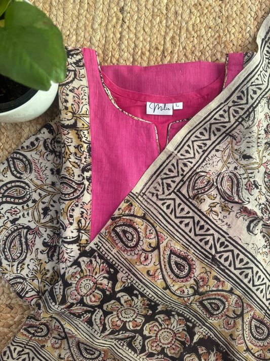 PINK KALAMKARI COTTON SUIT