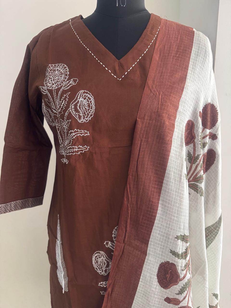 CHOCOLATE BROWN COTTON SUIT