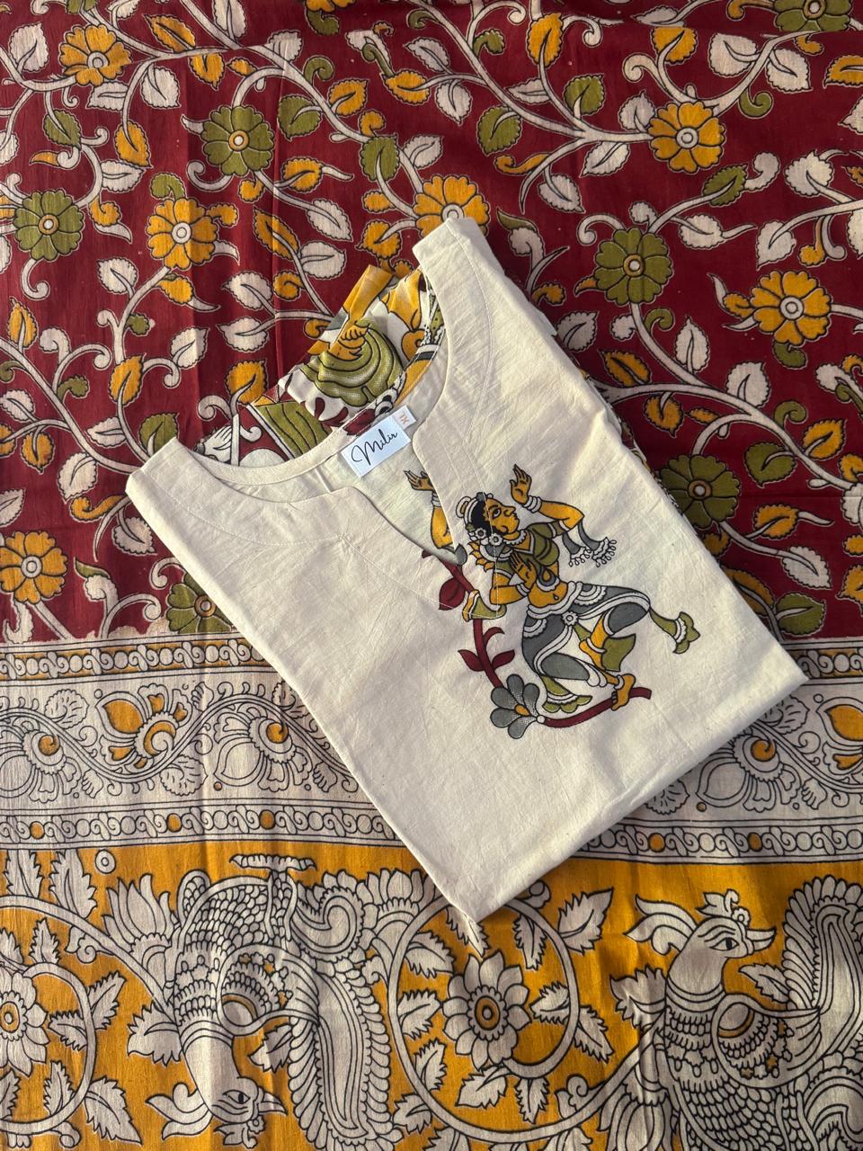 BEIGE KURTI DUPATTA SET