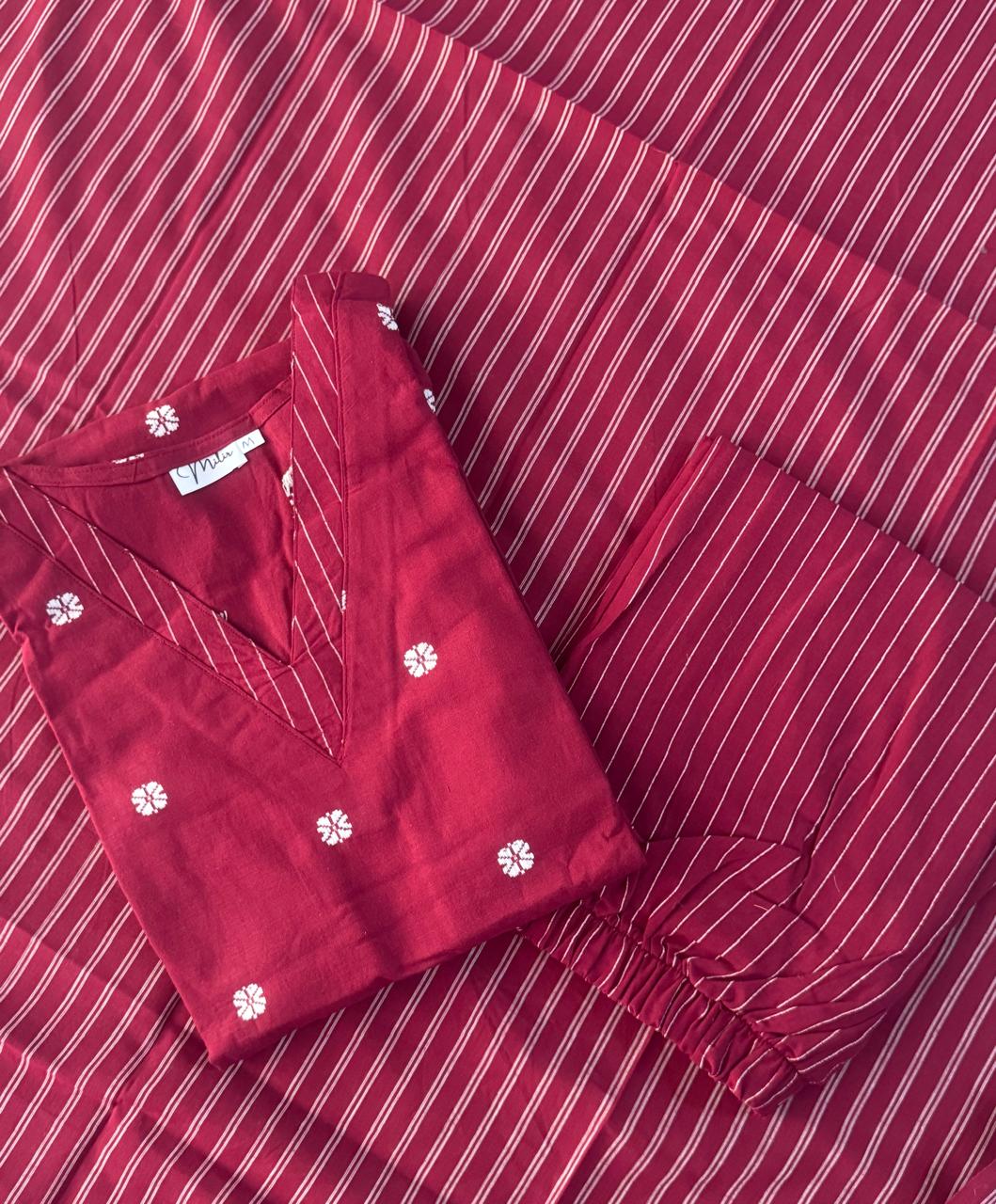 NARUMUGAI MAROON SUIT