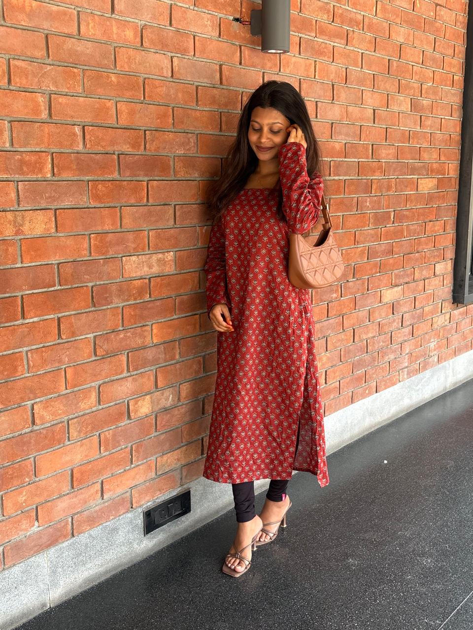 AJRAKH BACK KNOTTED KURTI
