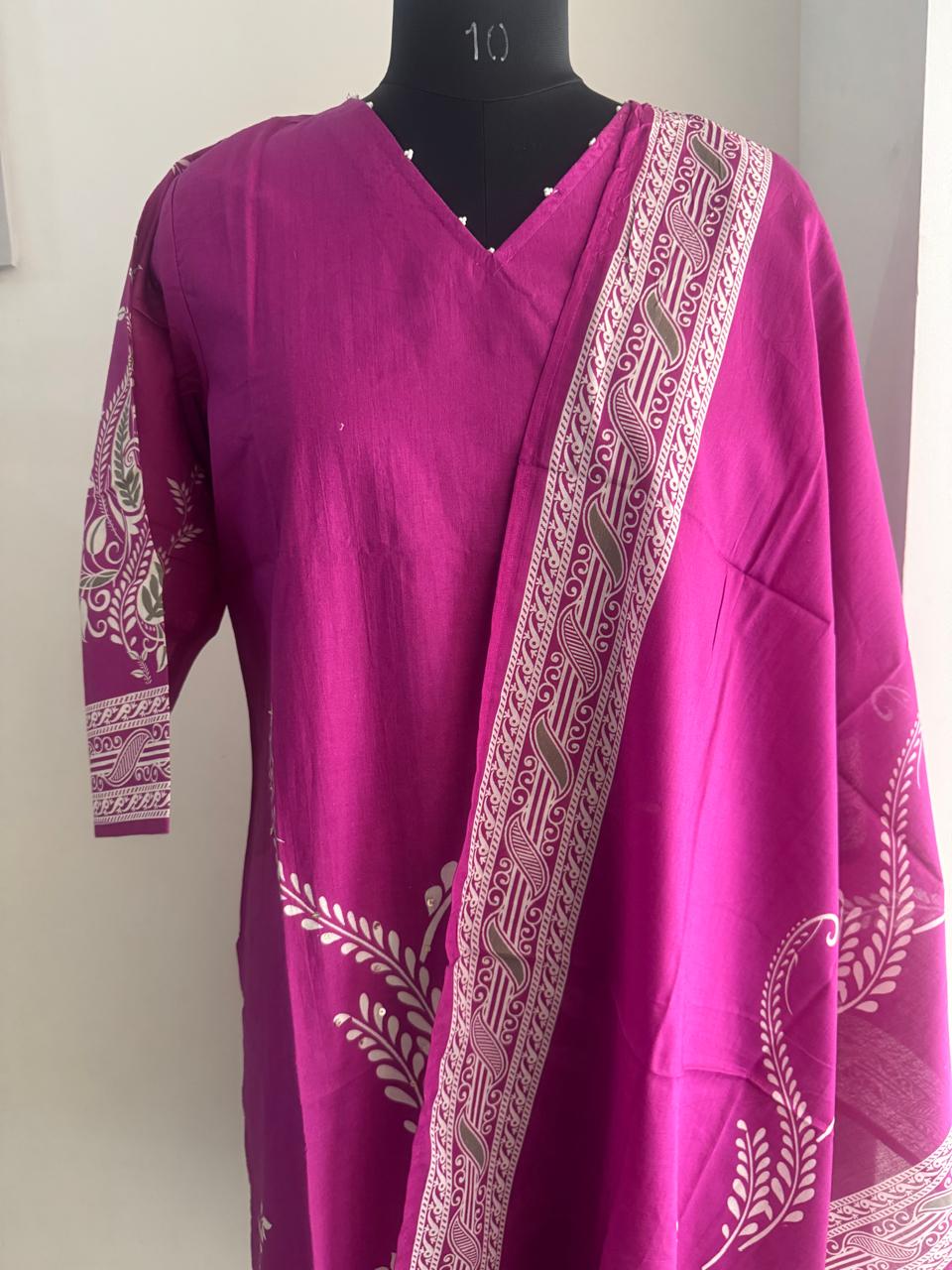 PINK FLORAL COTTON SUIT