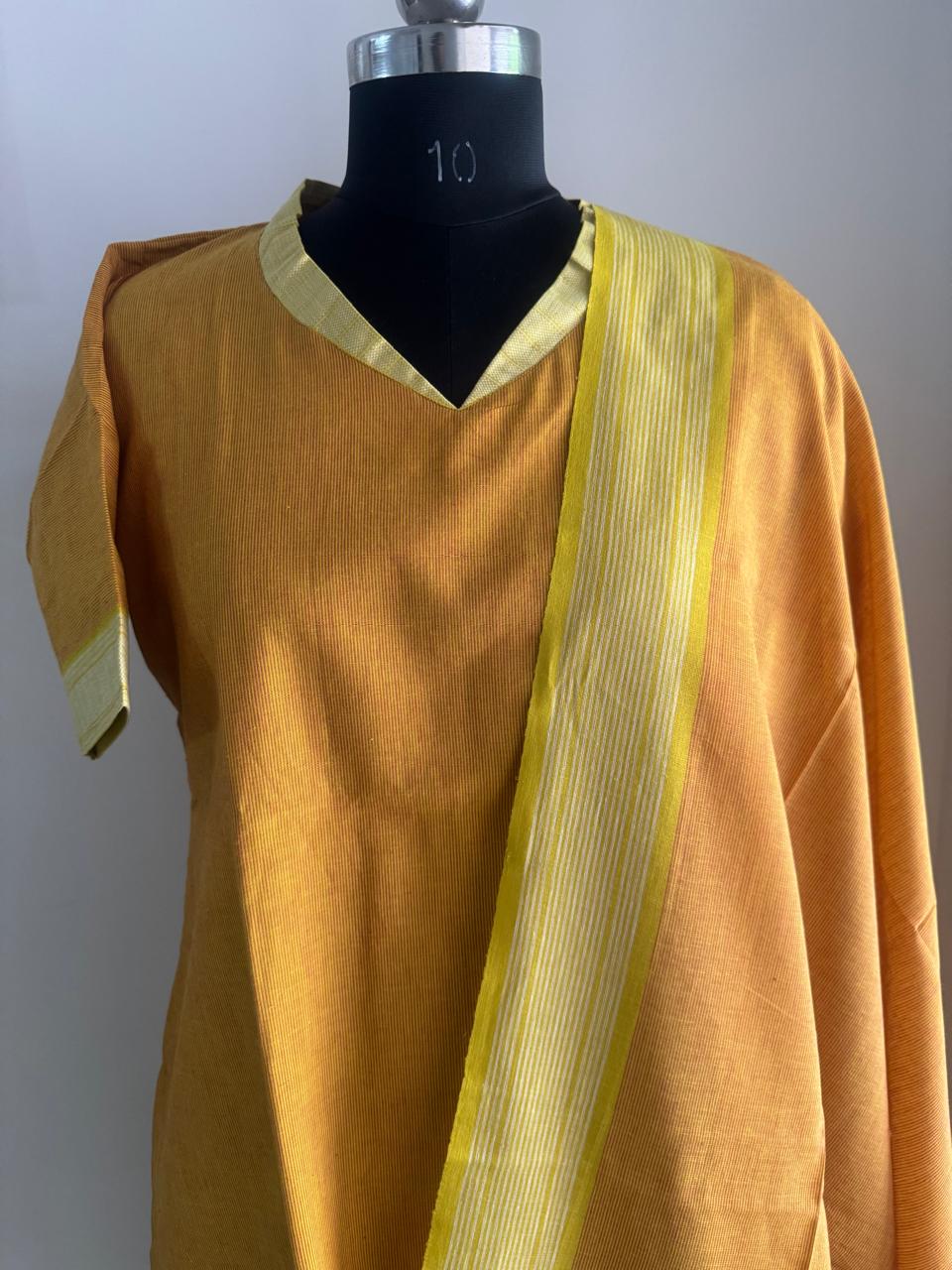YELLOW HANDLOOM COTTON SUIT