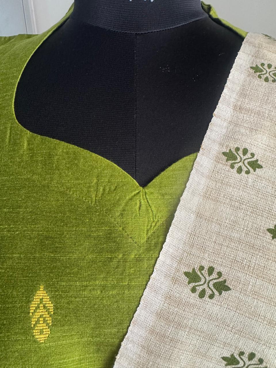 LIGHT GREEN MADHUBANI SUIT