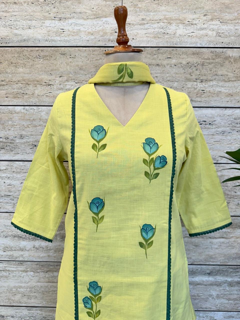 HAND BRUSH PAINTED KOTA SUIT