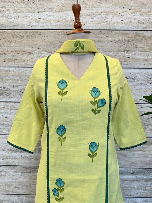 HAND BRUSH PAINTED KOTA SUIT