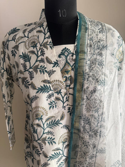 NARAYANNN CHECKED RAW SILK SUIT