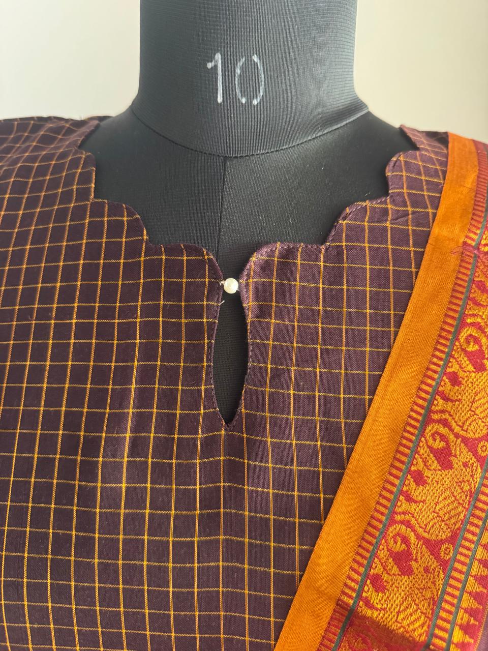NARAYAN CHECKED RAW SILK SUIT