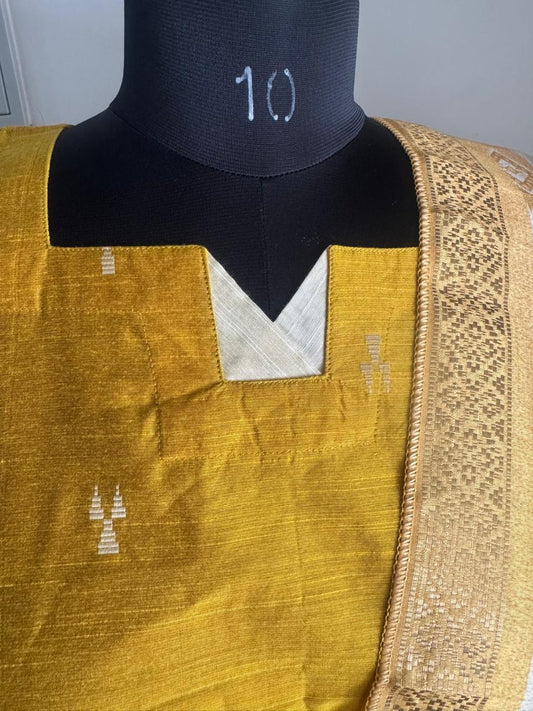PERFECT YELLOW RAW SILK SUIT