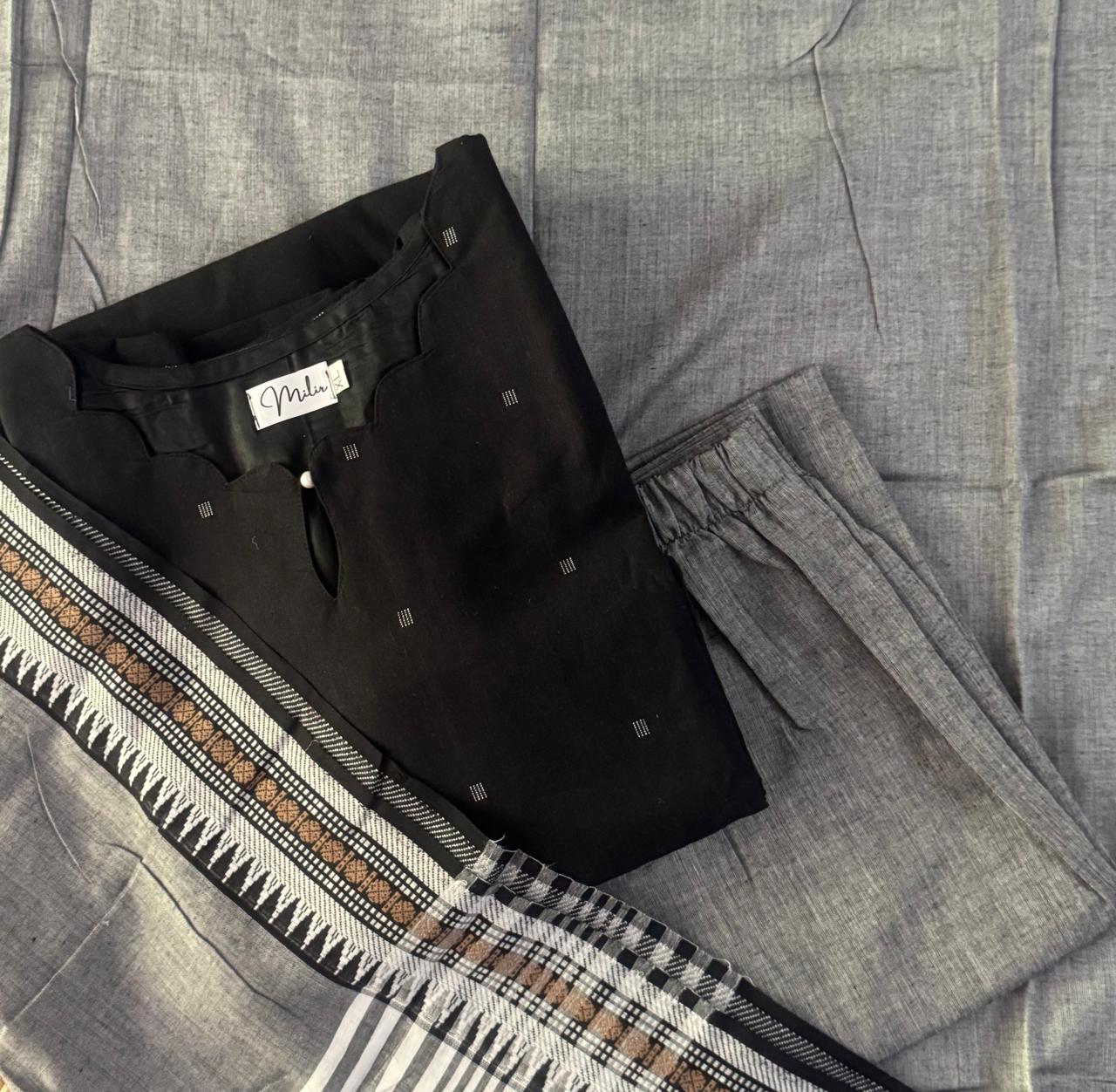 BLACK GREY HANDLOOM SUIT