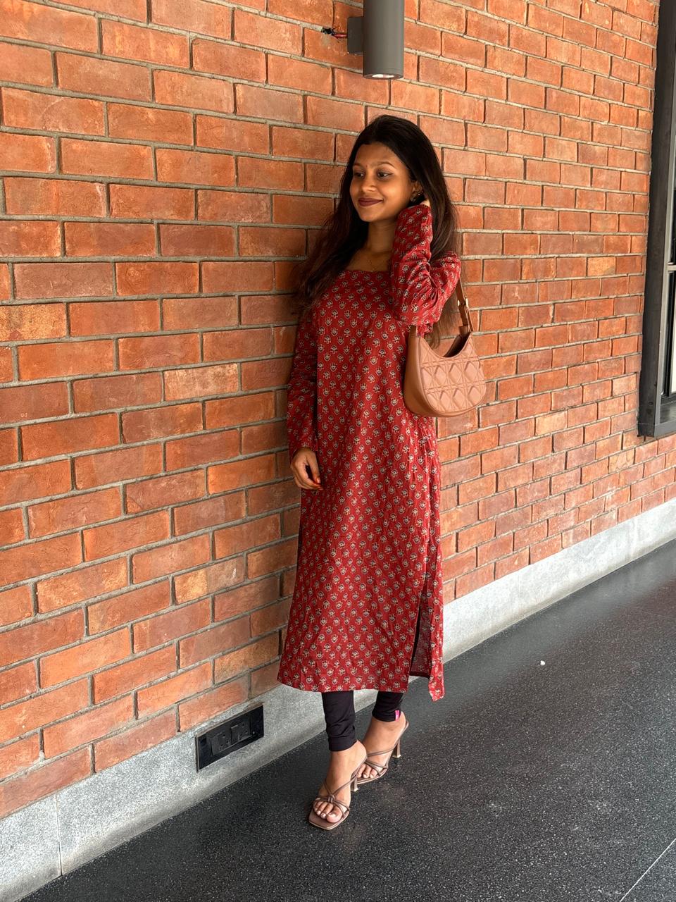 AJRAKH BACK KNOTTED KURTI