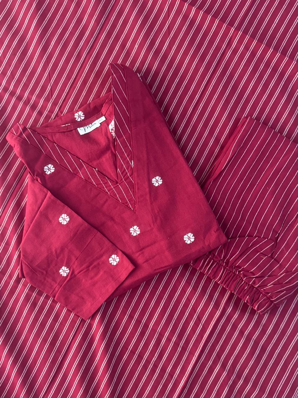 NARUMUGAI MAROON SUIT