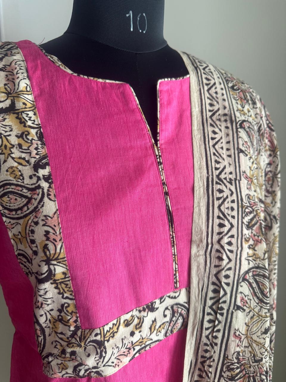 NARAYAN-2 CHECKED RAW SILK SUIT