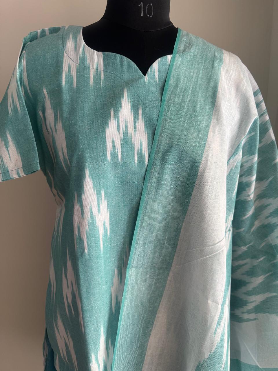 AQUAMARINE IKKAT SUIT