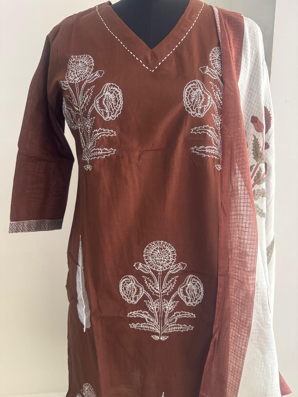 CHOCOLATE BROWN COTTON SUIT