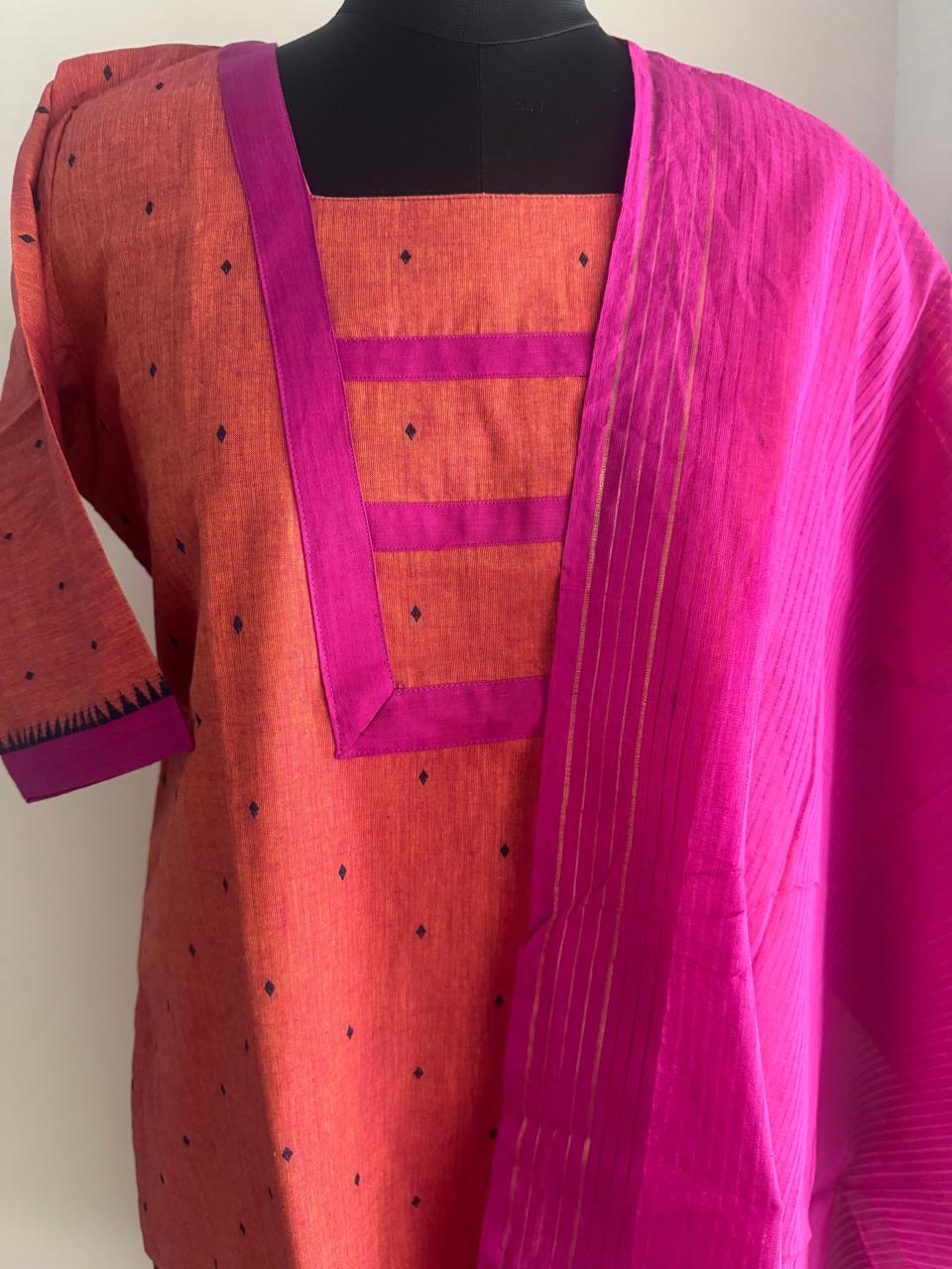 FANTA ORANGE MANGALGIRI SUIT