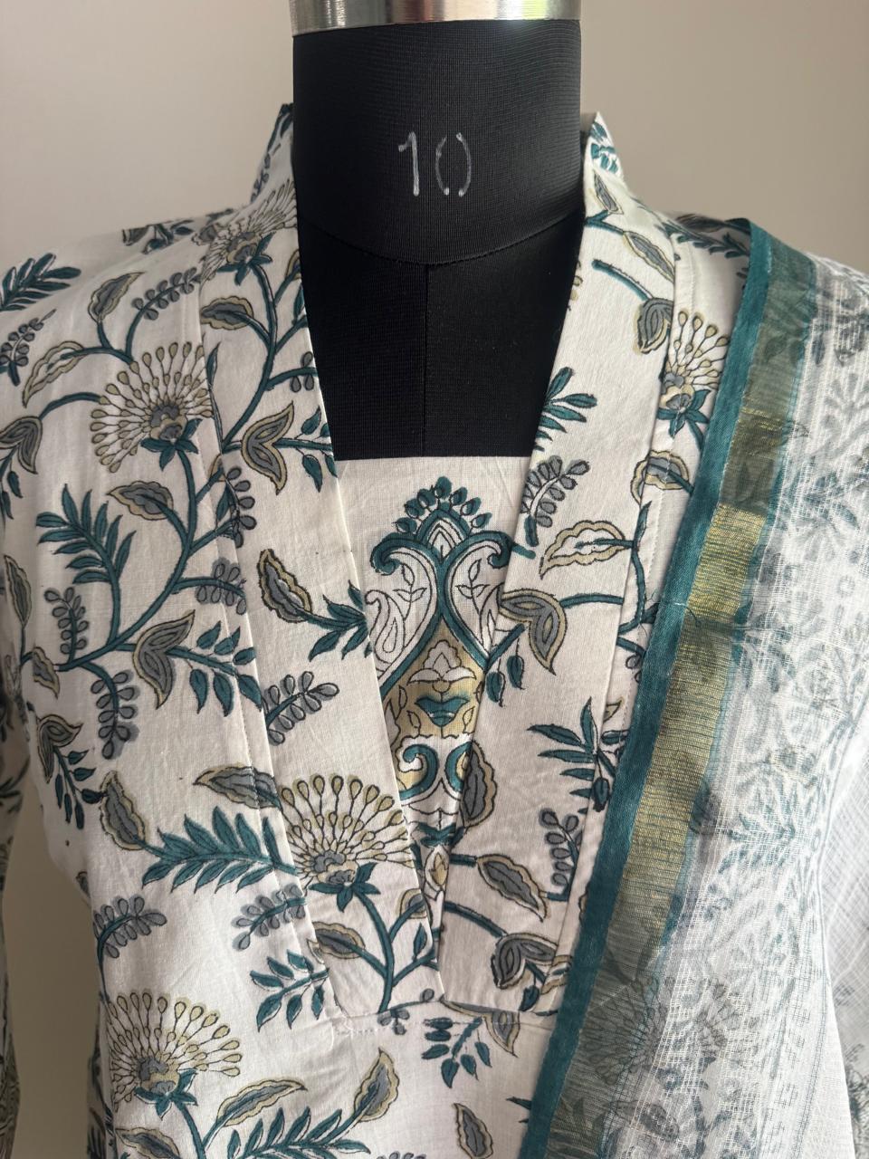 NARAYANNN CHECKED RAW SILK SUIT