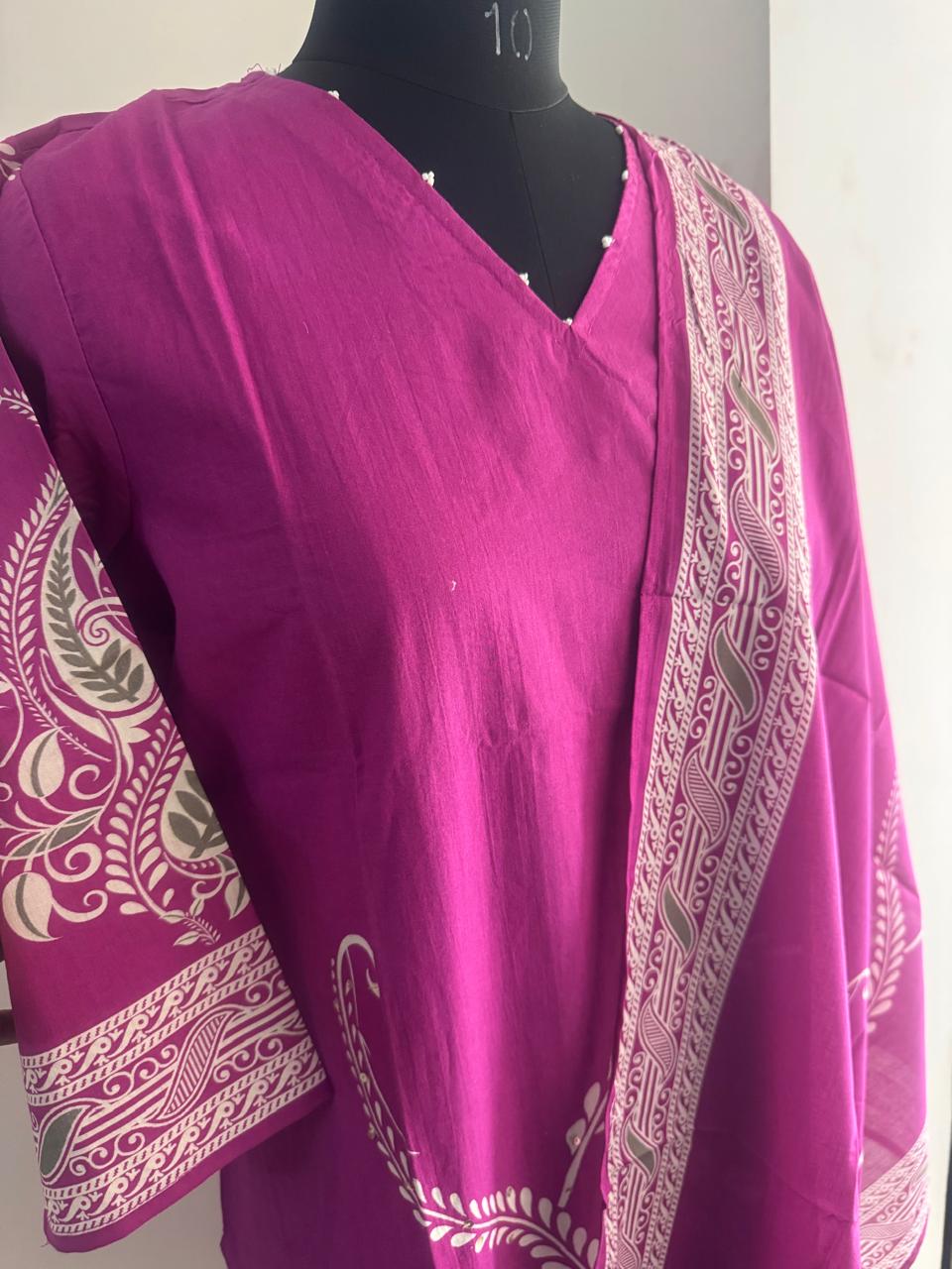 PINK FLORAL COTTON SUIT
