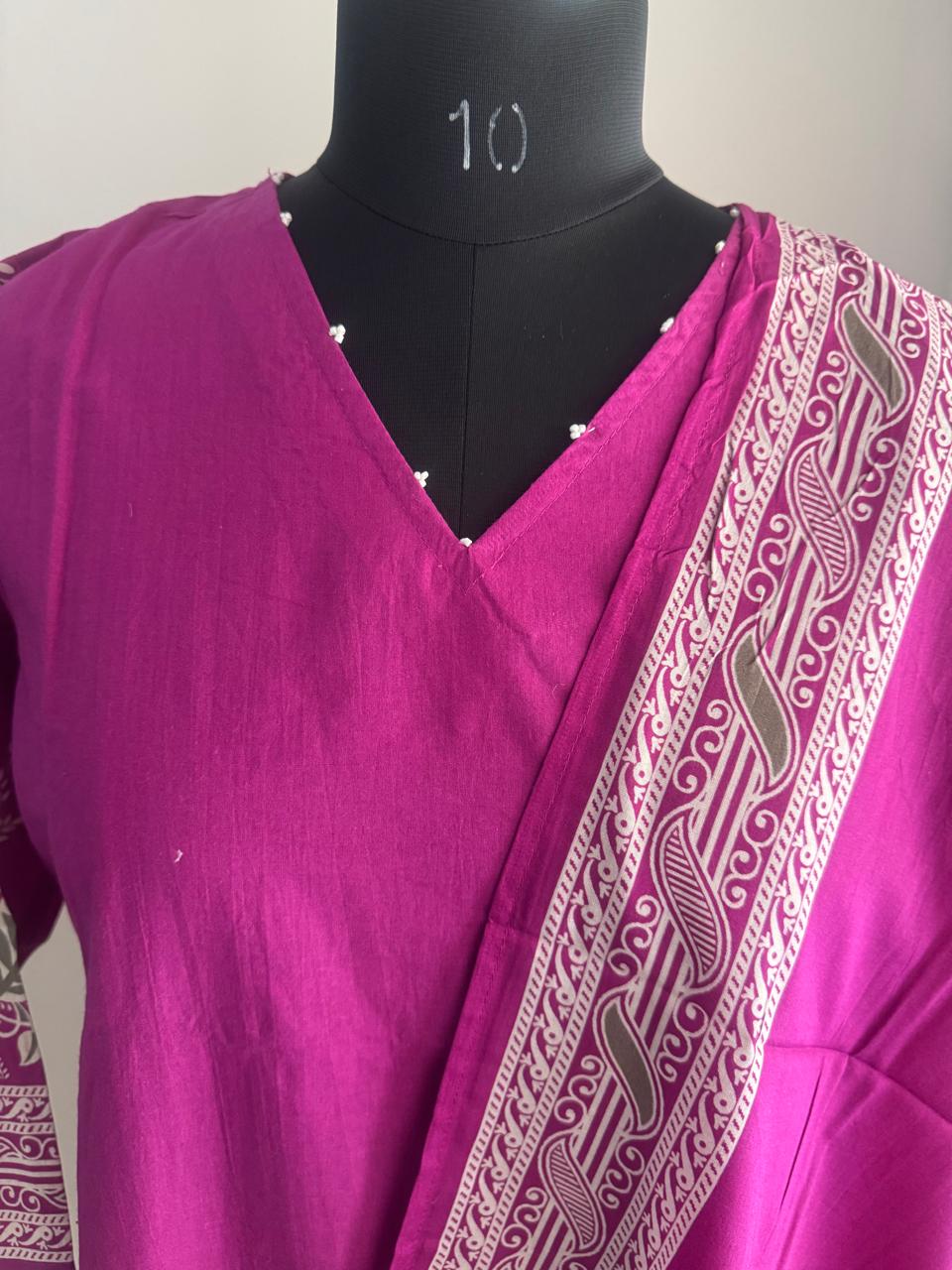PINK FLORAL COTTON SUIT