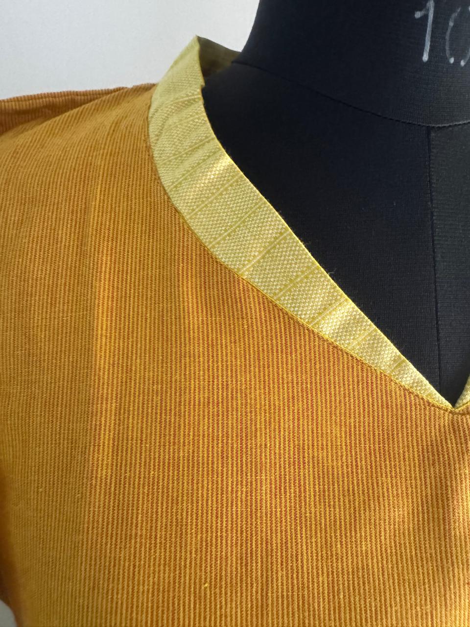 YELLOW HANDLOOM COTTON SUIT