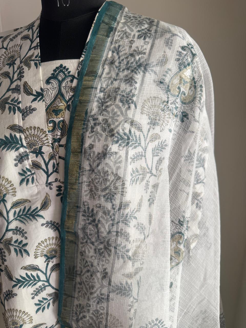 NARAYANNN CHECKED RAW SILK SUIT