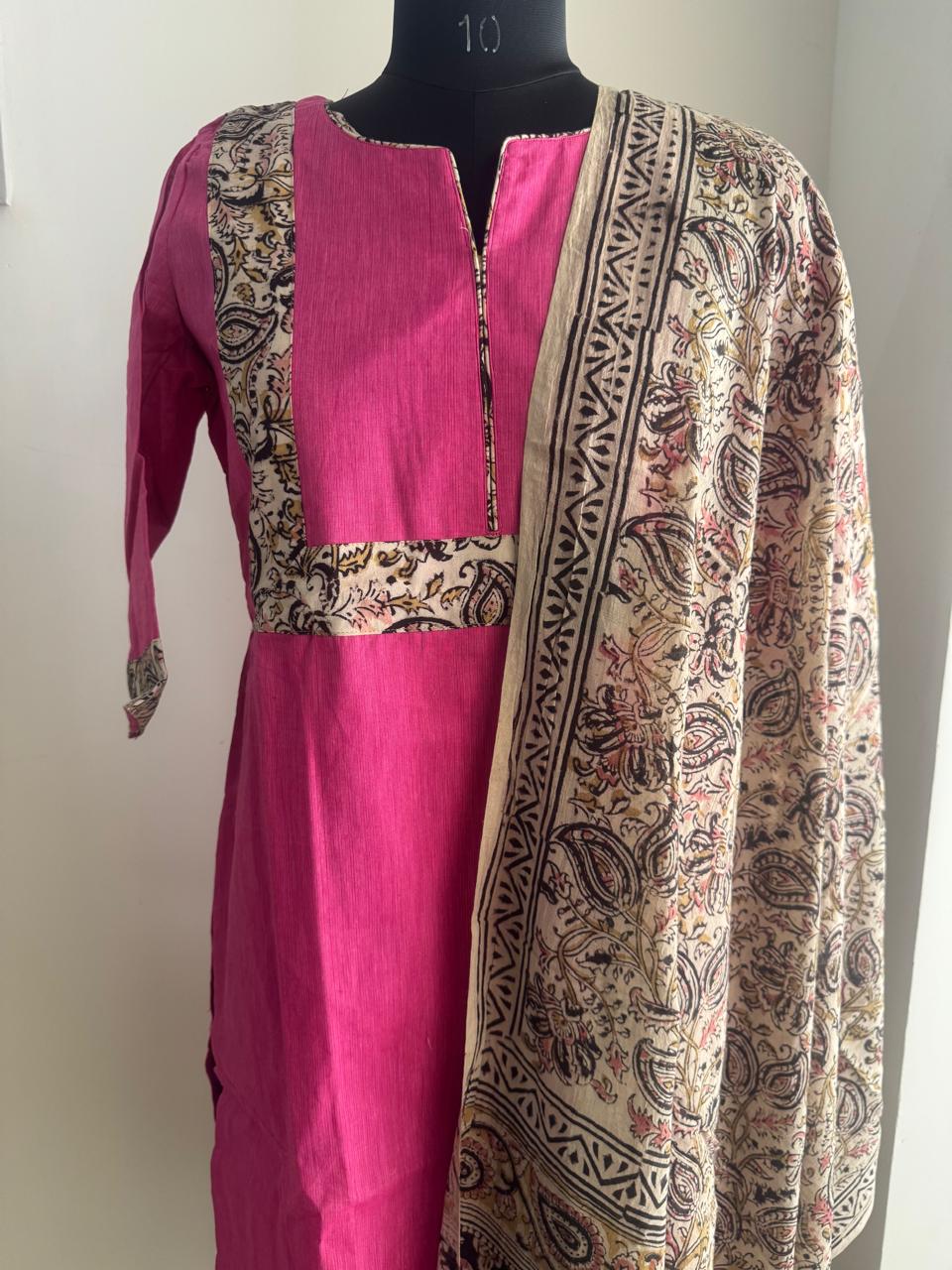 NARAYAN-2 CHECKED RAW SILK SUIT