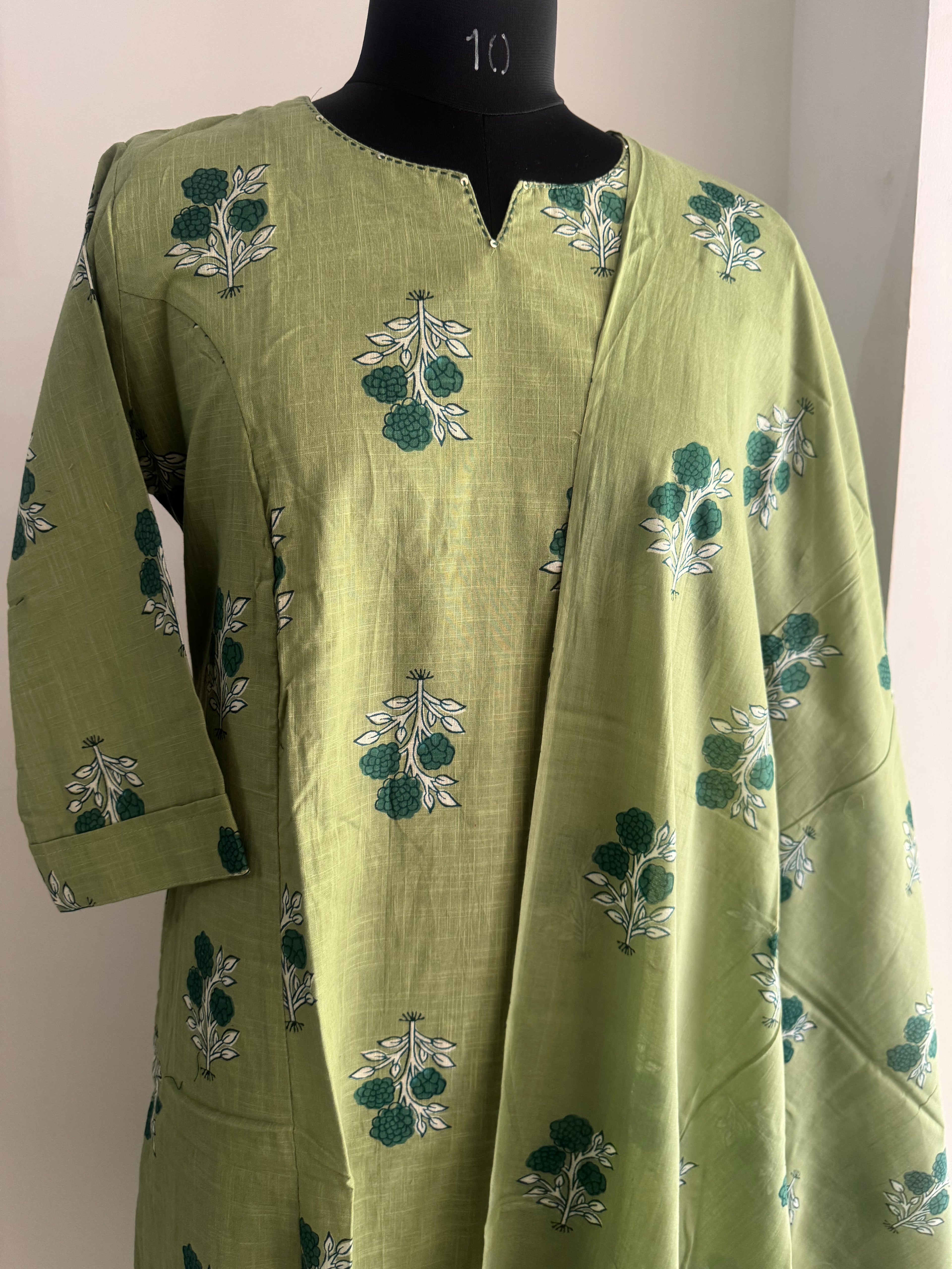 LEAFY GREEN COTTON SUIT