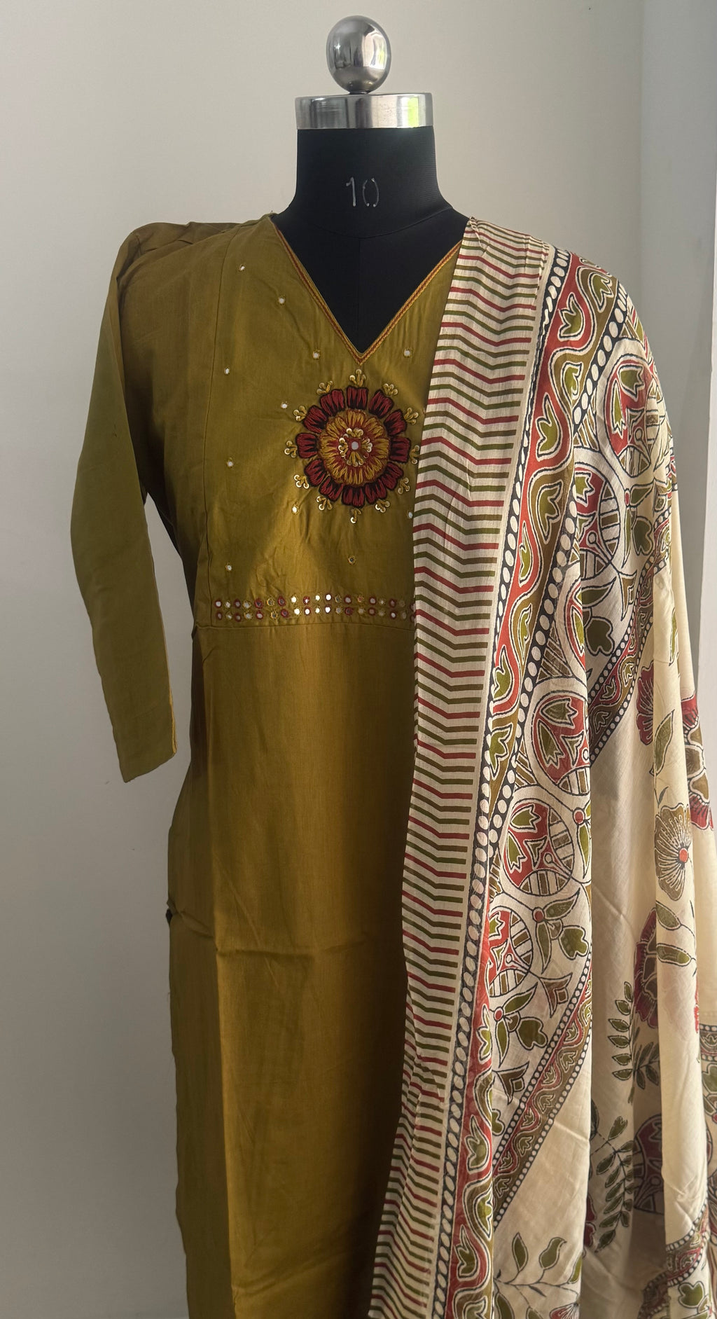 GREEN MEHANDI COTTON SUIT