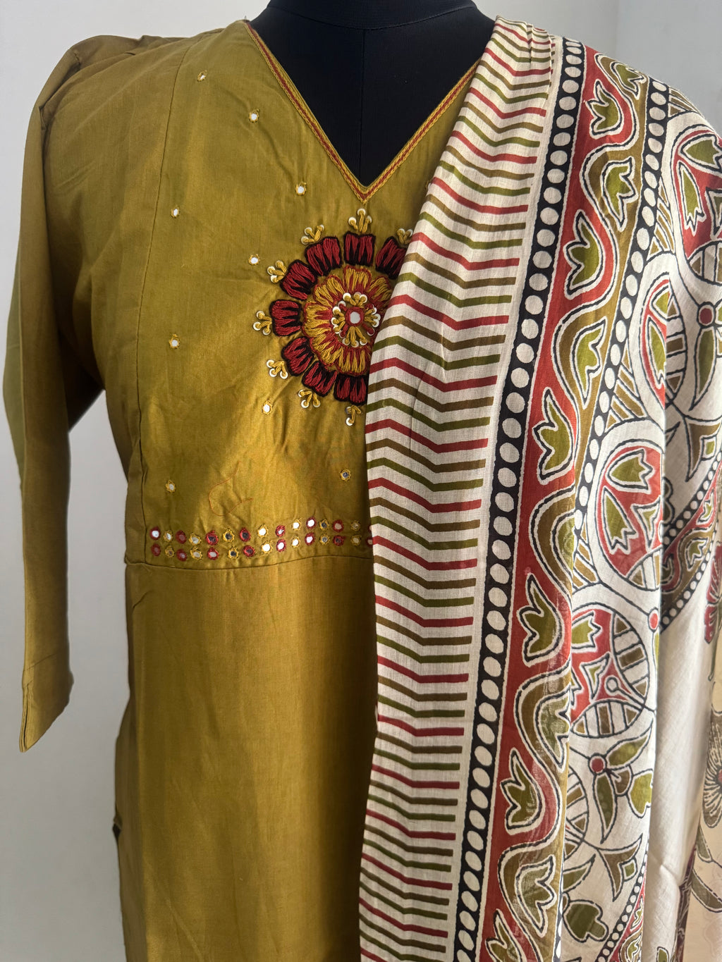 GREEN MEHANDI COTTON SUIT