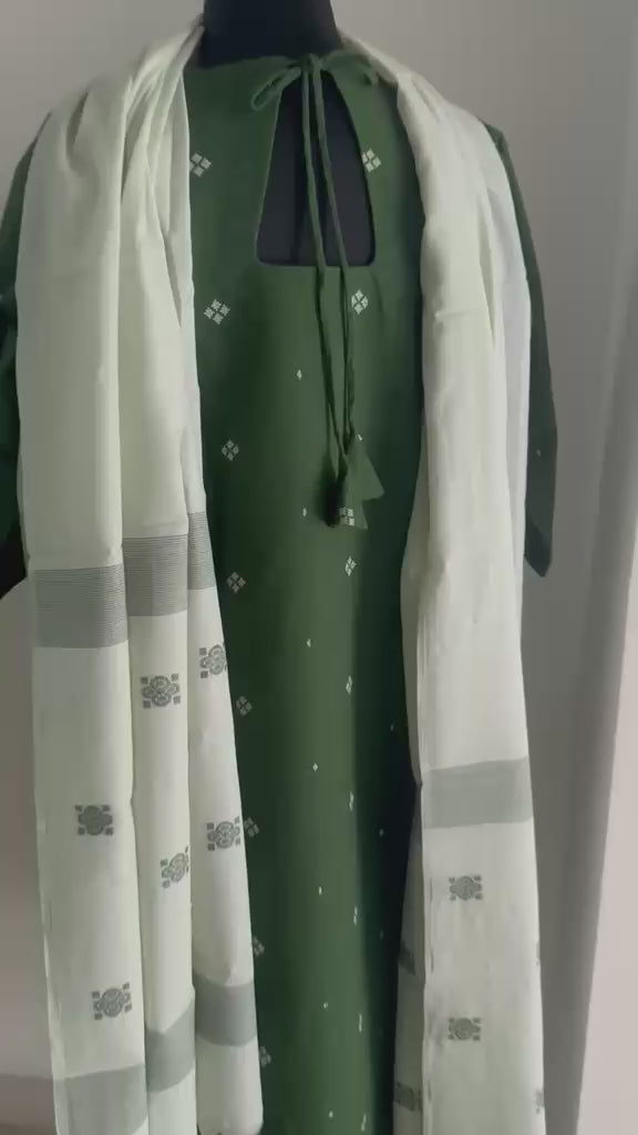 BOTTLE GREEN COTTON SUIT